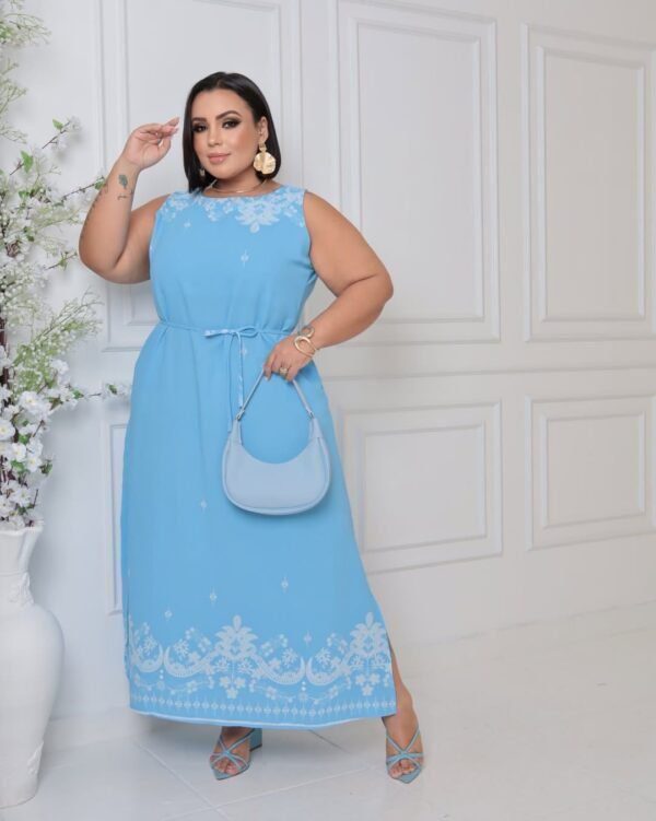 Vestido Plus Size Azul