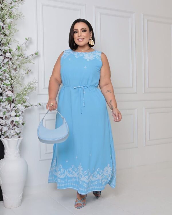 Vestido Plus Size Azul