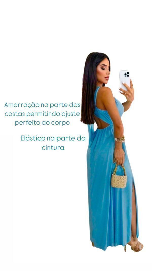 Vestido em Viscolinho Azul