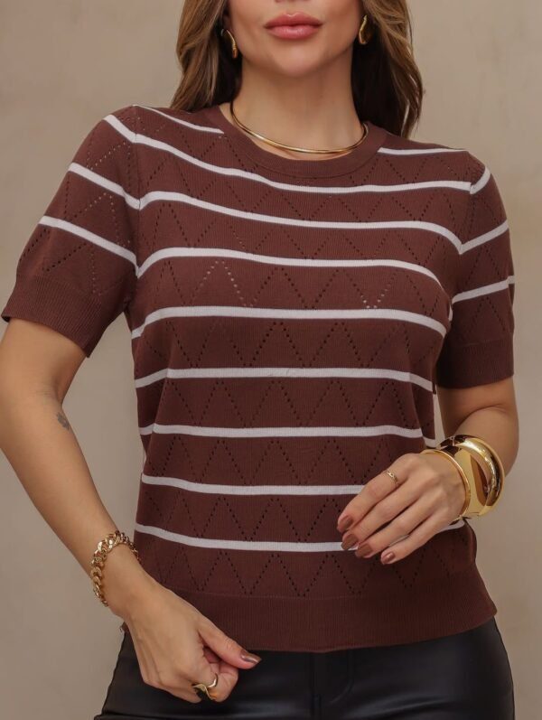 Blusa Modal Fresh Listrada Marrom