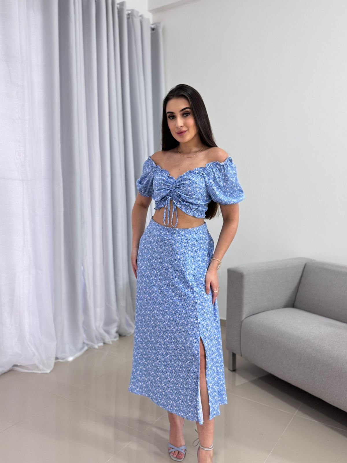 Conjunto Estampa Liberty Azul 2 Conjunto Estampa Liberty Azul - Imagem 2