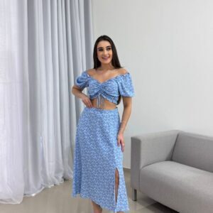 Conjunto Estampa Liberty Azul