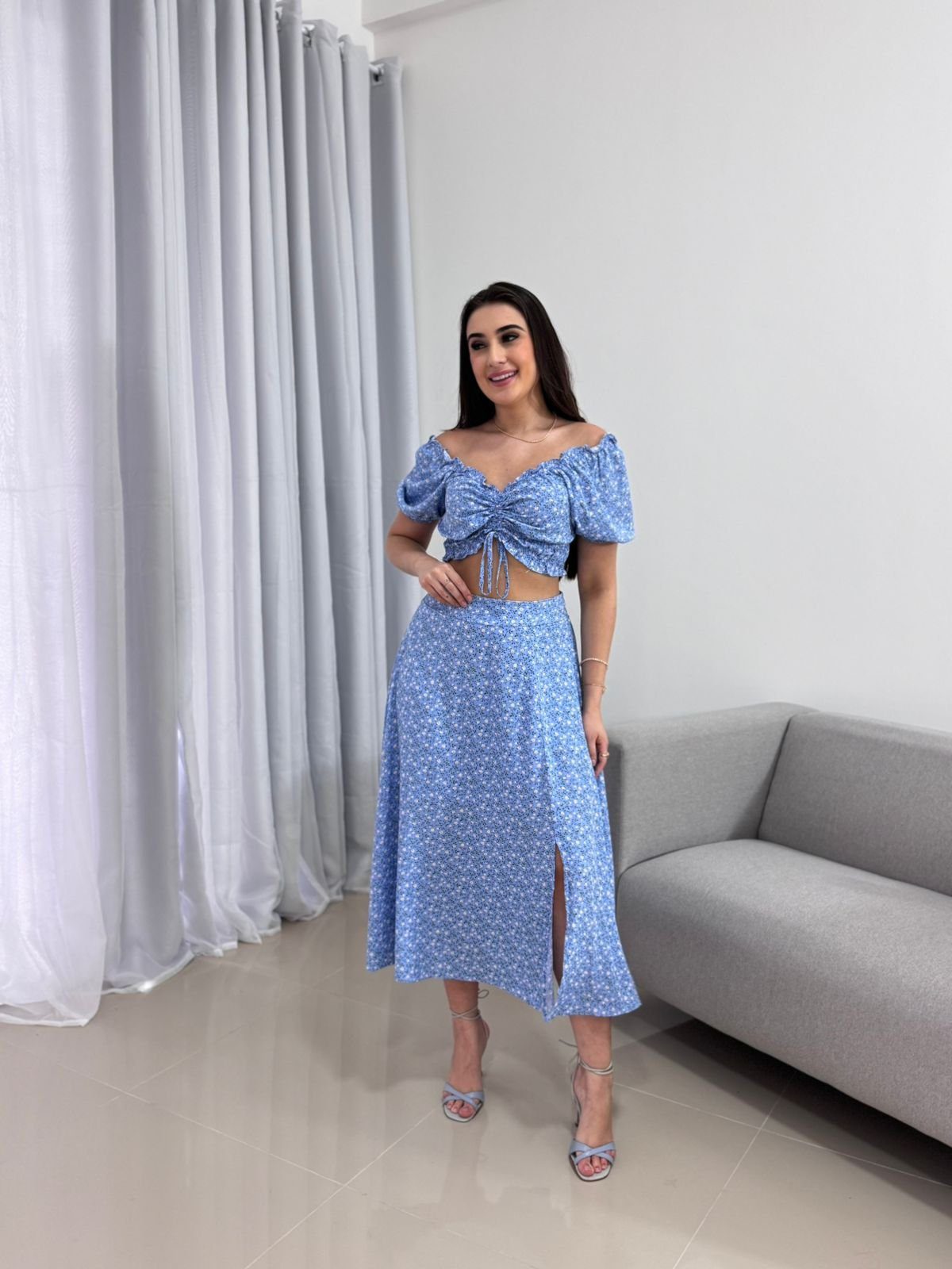 Conjunto Estampa Liberty Azul 4 Conjunto Estampa Liberty Azul - Imagem 4