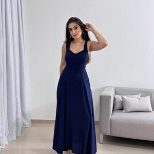 Vestido Longo Azul Marinho