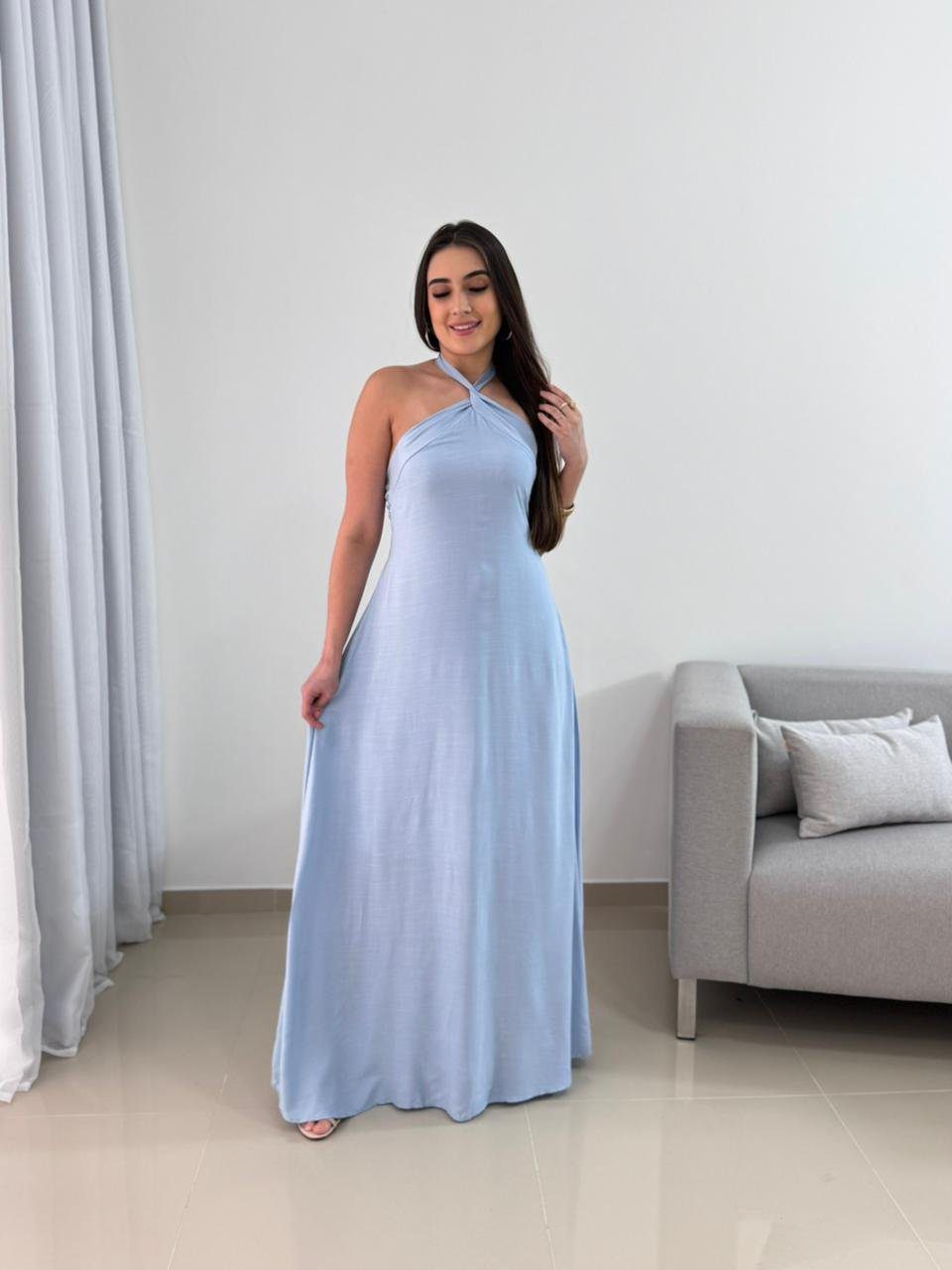 Vestido Longo Azul Serenity 7 Vestido Longo Azul Serenity - Imagem 7