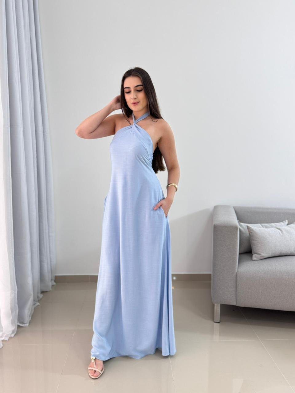 Vestido Longo Azul Serenity 3 Vestido Longo Azul Serenity - Imagem 3