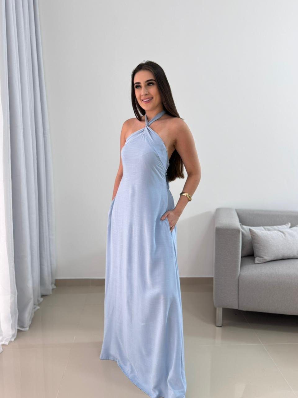 Vestido Longo Azul Serenity 4 Vestido Longo Azul Serenity - Imagem 4