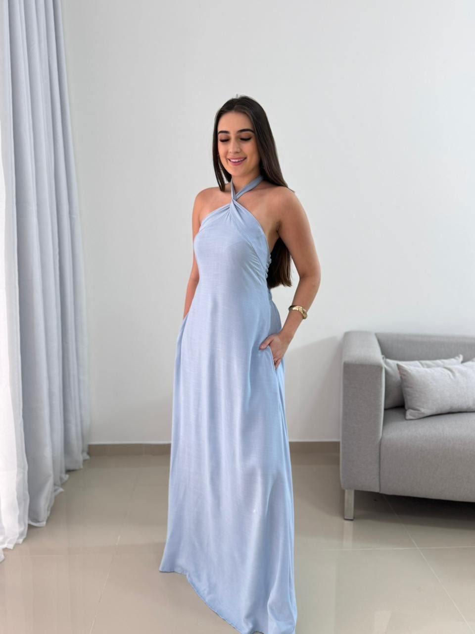 Vestido Longo Azul Serenity 5 Vestido Longo Azul Serenity - Imagem 5