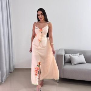 Vestido Longo Floral em Viscolinho