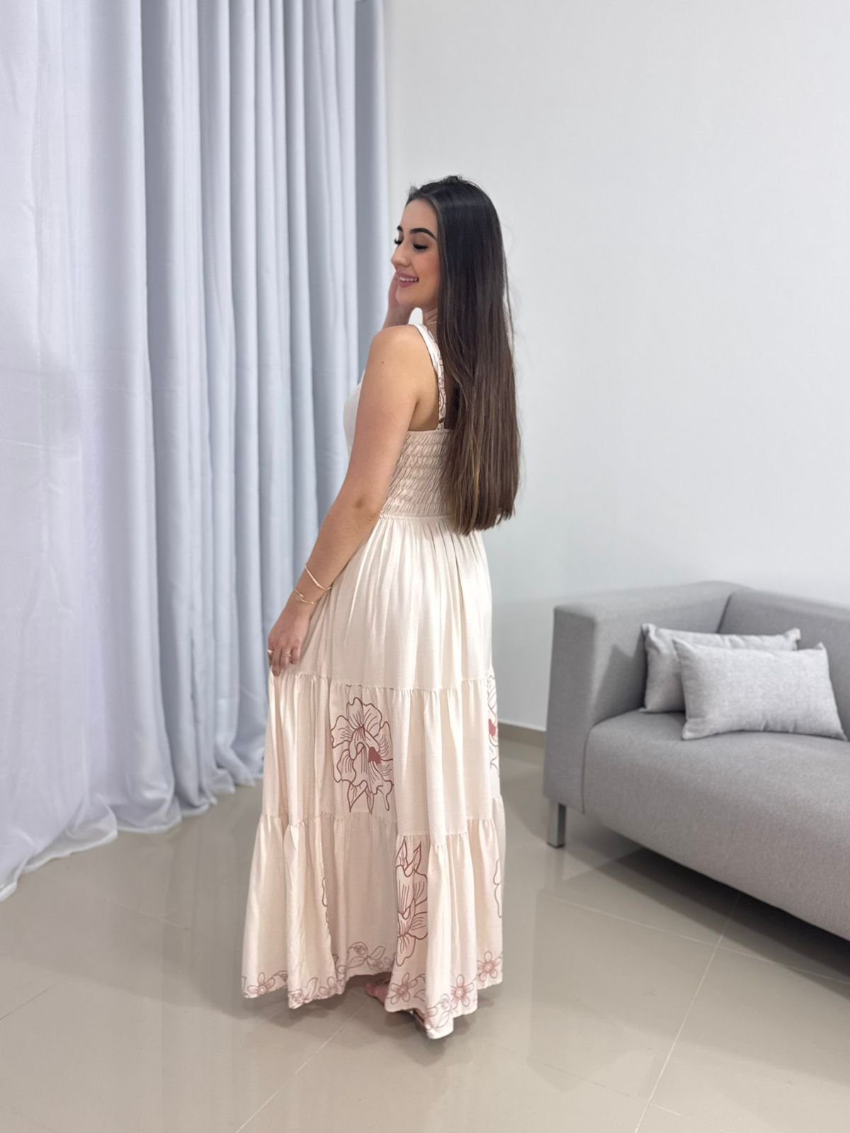 Vestido Longo Off White 2 Vestido Longo Off White - Imagem 2