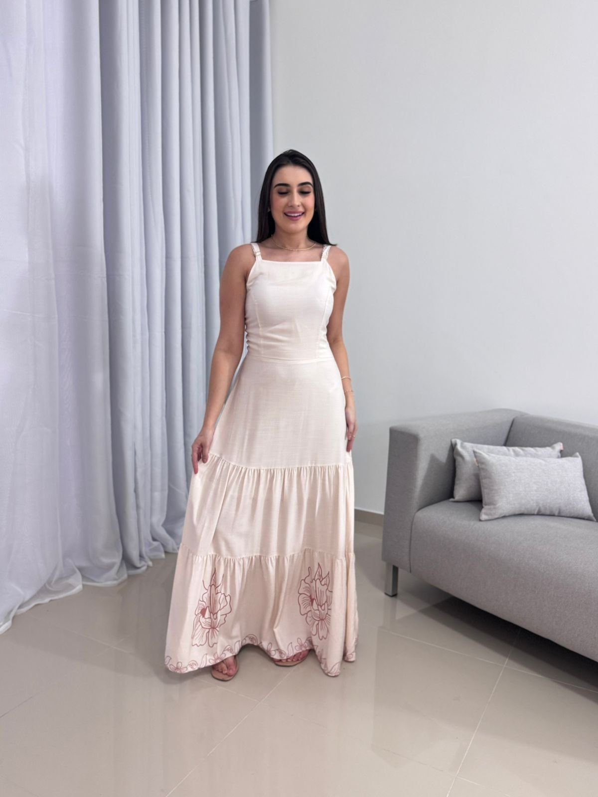 Vestido Longo Off White 3 Vestido Longo Off White - Imagem 3