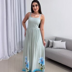 Vestido Longo Verde Água