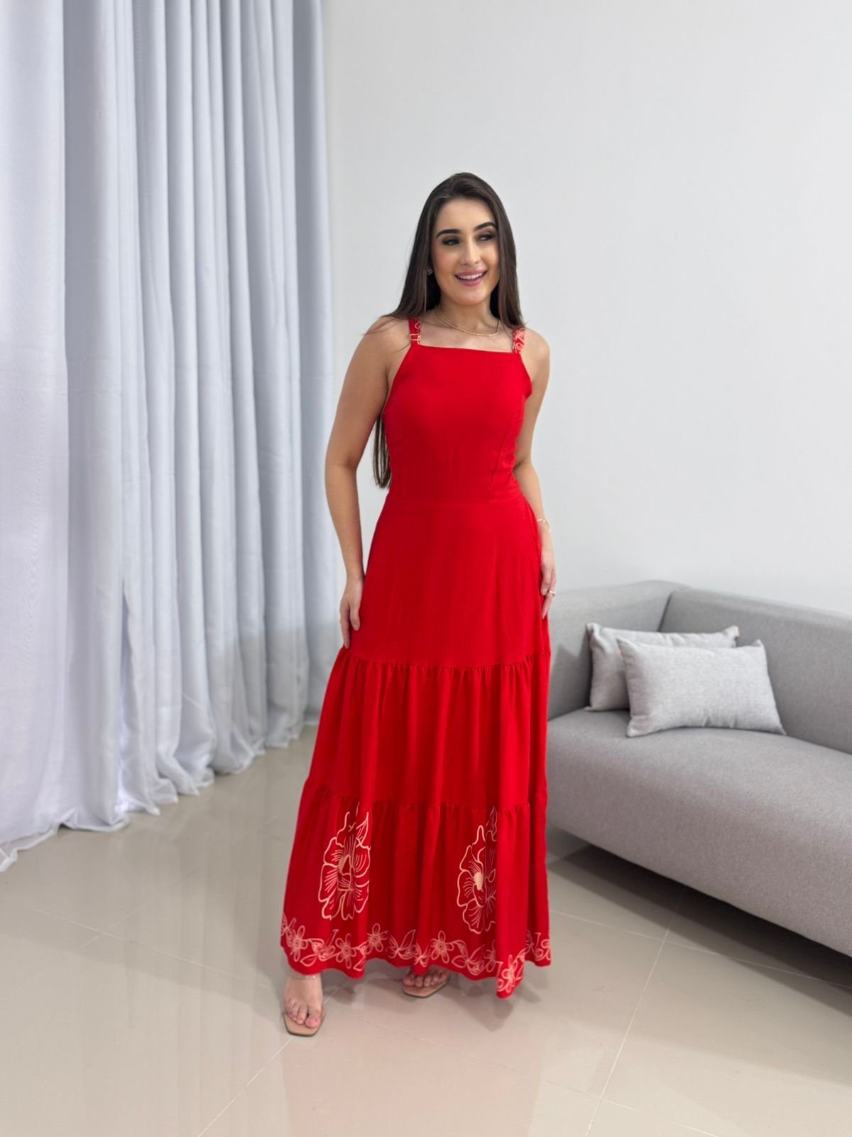 Vestido Longo Vermelho 3 Vestido Longo Vermelho - Imagem 3