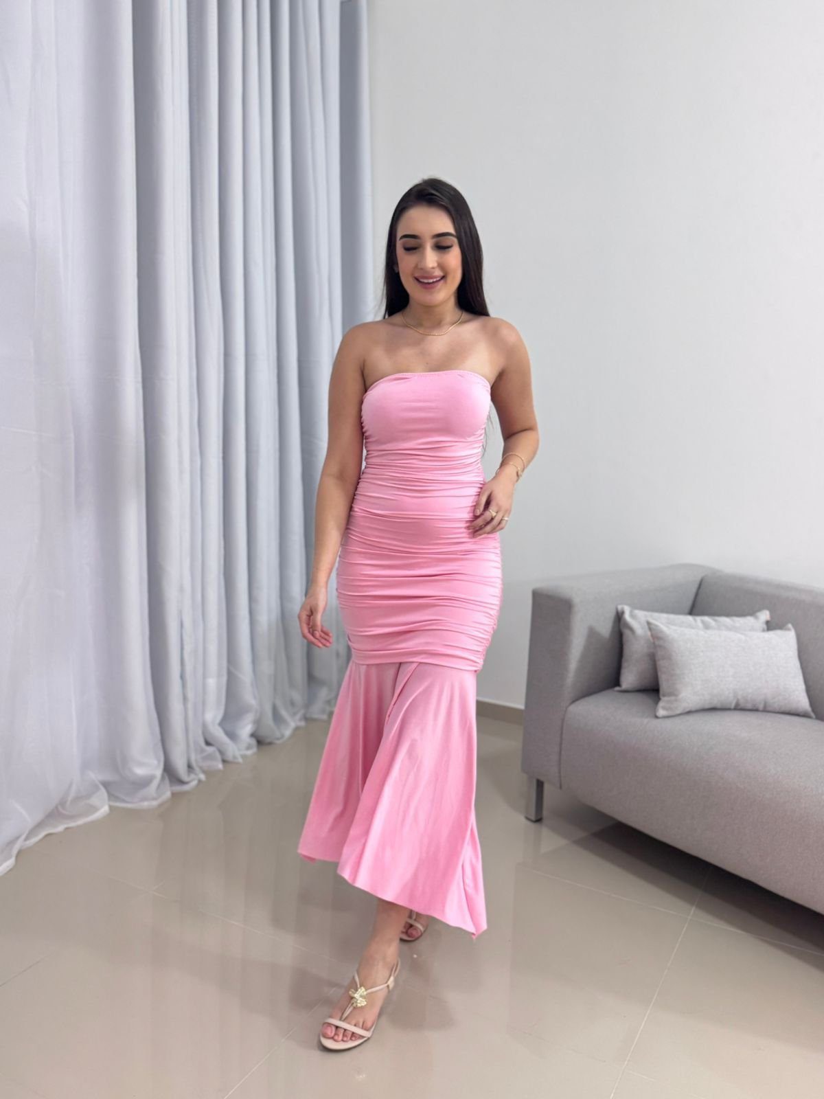 Vestido Rosa Poliamida 2 Vestido Rosa Poliamida - Imagem 2