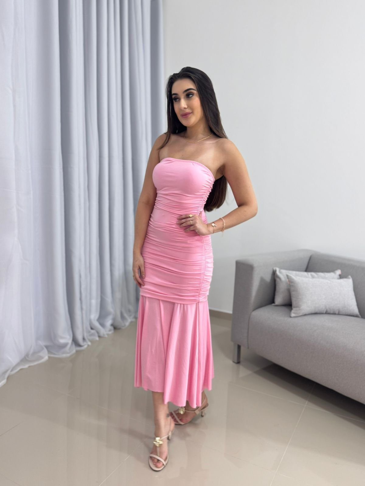 Vestido Rosa Poliamida 1 Vestido Rosa Poliamida