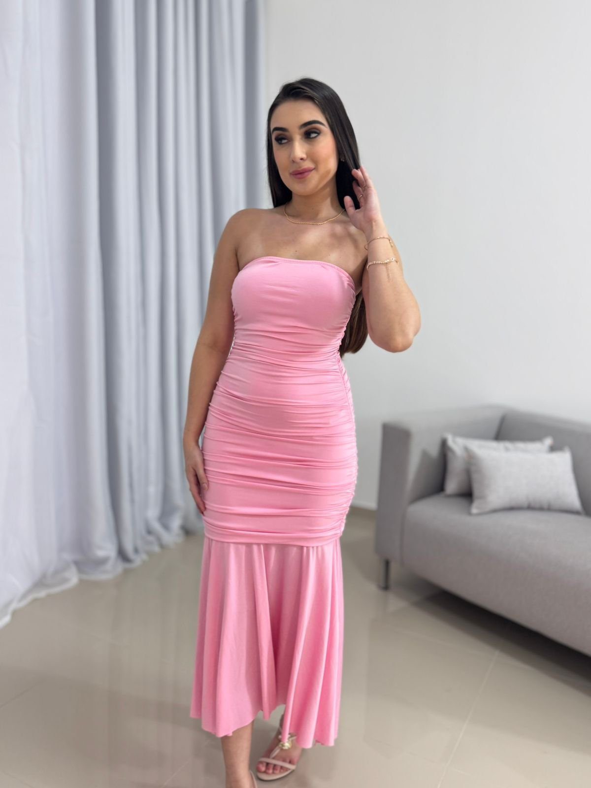 Vestido Rosa Poliamida 5 Vestido Rosa Poliamida - Imagem 5