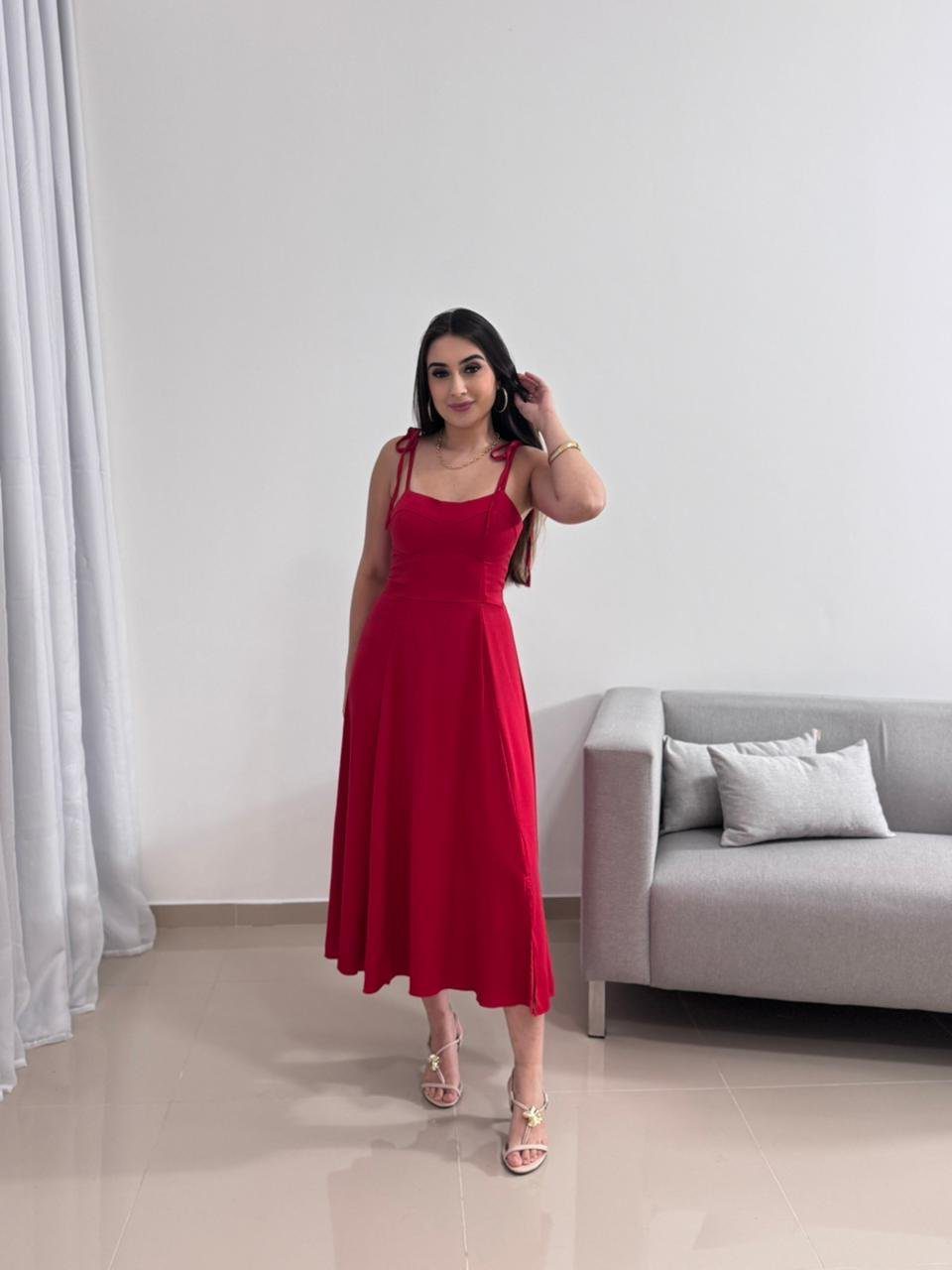 Vestido Vermelho Midi 2 Vestido Vermelho Midi - Imagem 2