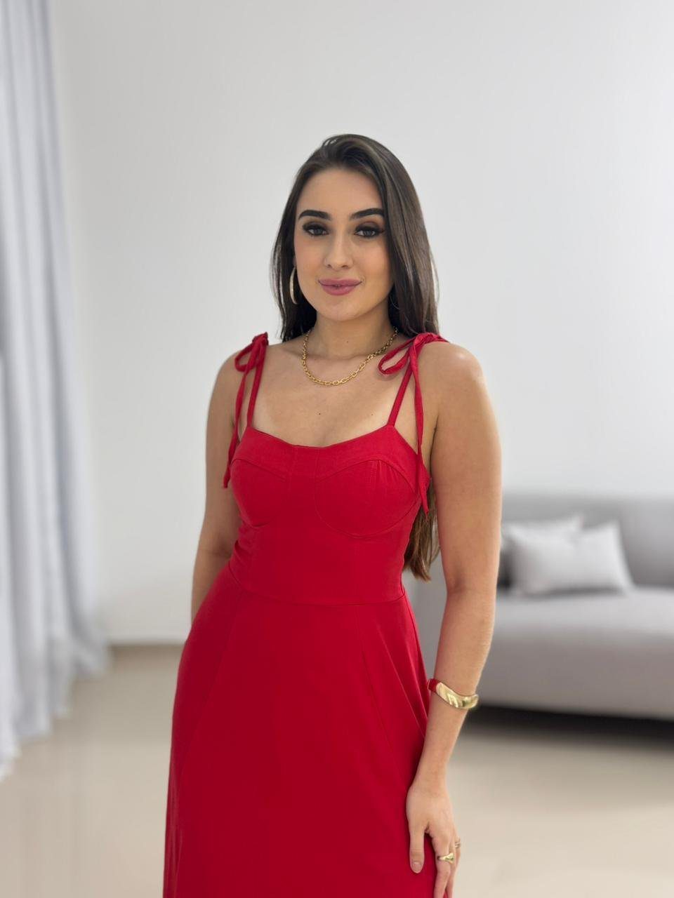 Vestido Vermelho Midi 8 Vestido Vermelho Midi - Imagem 8