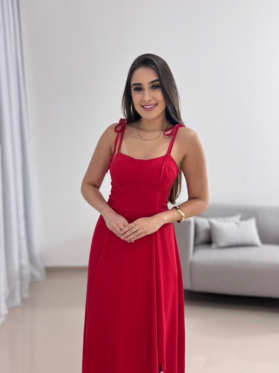 Vestido Vermelho Midi 7 Vestido Vermelho Midi - Imagem 7