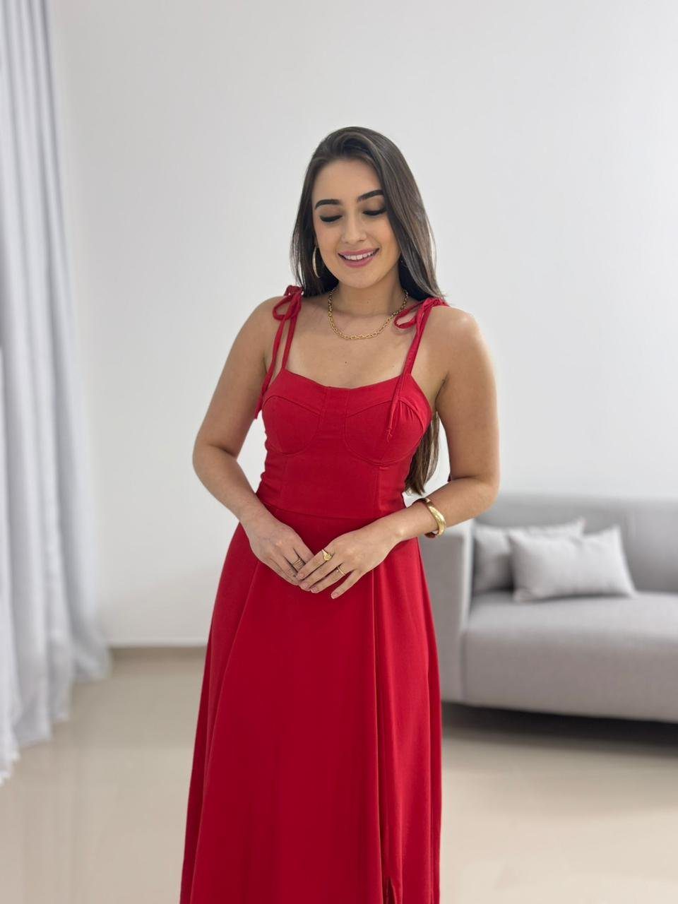 Vestido Vermelho Midi 6 Vestido Vermelho Midi - Imagem 6