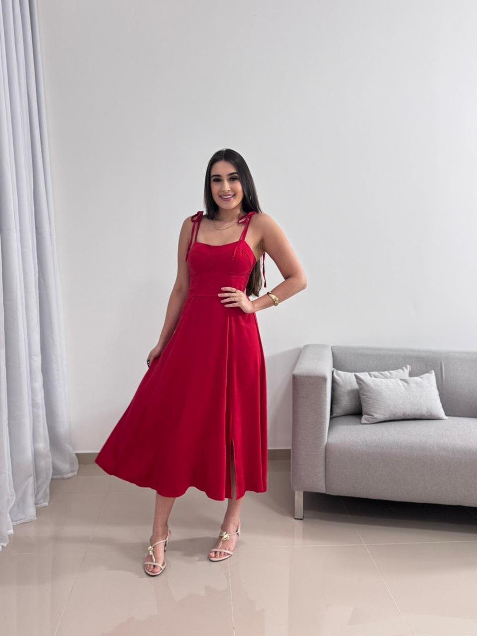 Vestido Vermelho Midi 5 Vestido Vermelho Midi - Imagem 5