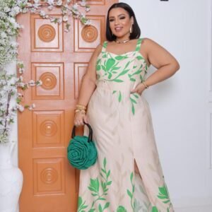 Vestido Longo Plus Size com Estampa Floral