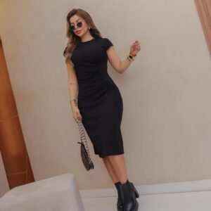 Vestido Preto Casual Elegante