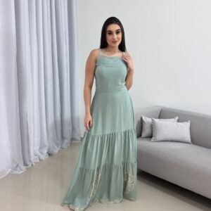 Vestido Longo Verde Viscolinho