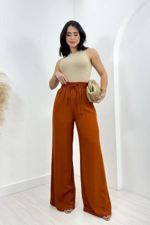 Calça Pantalona Marrom