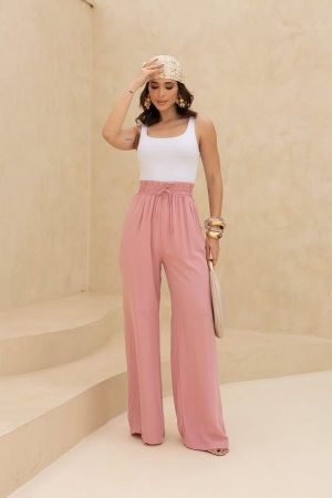 Calça Pantalona Rosa
