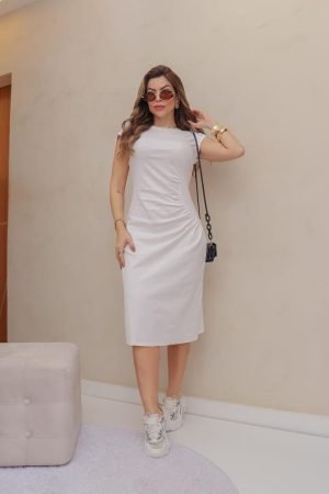 Vestido Branco Básico Elegante