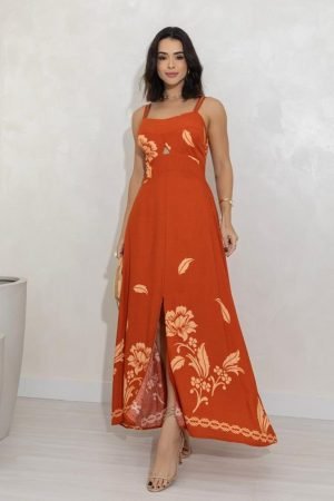 Vestido Longo Terracota