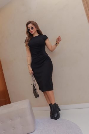 Vestido Preto Casual Elegante