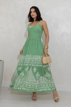 Vestido Verde Estampado